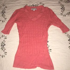 Merona pink short-sleeve sweater